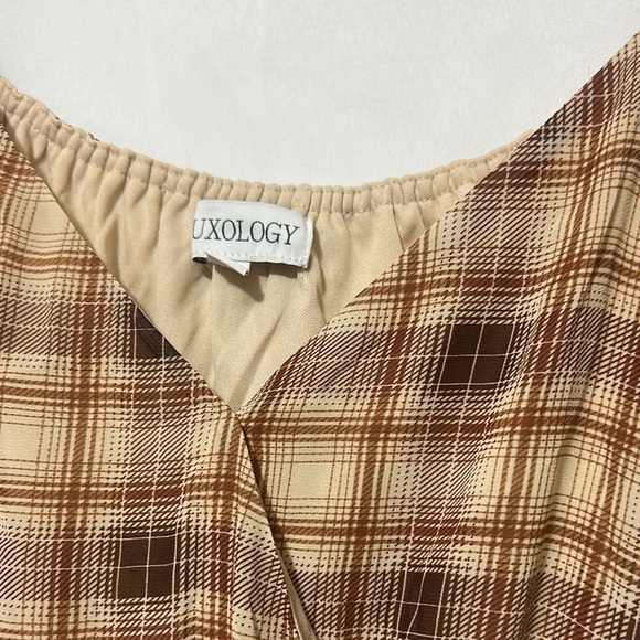 Luxology Tan and Brown Scoop Neck Sundress - Picture 5 of 11